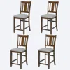 Streamdale Furniture Streamdale Walnut Counter Height Kitchen Chair Set For 4 With Padded Seats