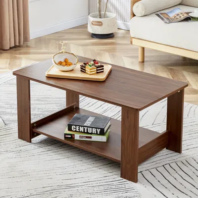 Streamdale Furniture Streamdale Walnut Double Layer Coffee Table