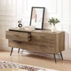 Streamdale Furniture Streamdale Walnut Finish Dresser With Stable X-shaped Feet