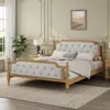 Streamdale Furniture Streamdale Walnut King Bed Frame: Solid Wood, Tufted Headboard