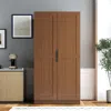 Streamdale Furniture Streamdale Walnut Kitchen Pantry Cabinet With Doors & Shelves In Brown
