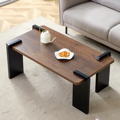 Streamdale Furniture Streamdale Walnut Mdf Coffee Table - Modern Minimalist Design