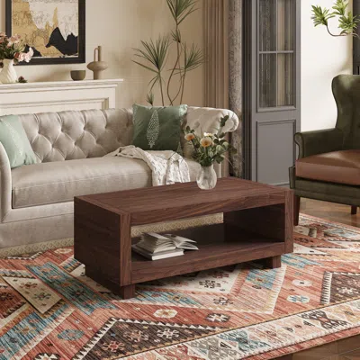 Streamdale Furniture Streamdale Walnut Mdf Rectangular Coffee Table - Mid-century Modern