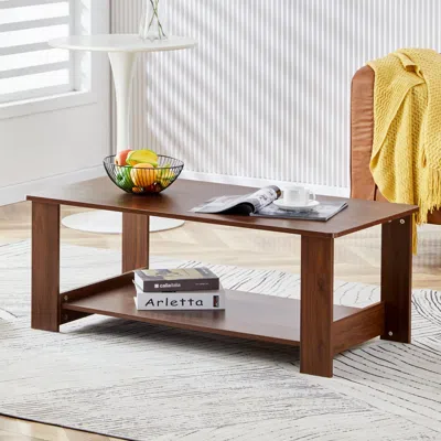 Streamdale Furniture Streamdale Walnut Textured Coffee Table