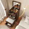 Streamdale Furniture Streamdale Walnut Vanity Desk Set With Flip Top Mirror (48cm)
