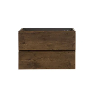 Streamdale Furniture Streamdale Walnut Wall Cabinet: 2 Drawers, Pre-assembled