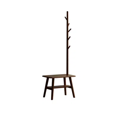 Streamdale Furniture Streamdale Walnut Wood Shoe Stool With Hanger & Cushion