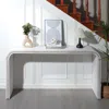 Streamdale Furniture Streamdale Washed White Console Table - 59" Waterfall Design