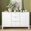 Streamdale Furniture Streamdale Wave Design Sideboard - Adjustable Shelves, Drawers, Soft-close Doors