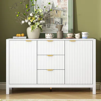 Streamdale Furniture Streamdale Wave Design Sideboard - Adjustable Shelves, Drawers, Soft-close Doors