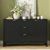 Streamdale Furniture Streamdale Wave Design Sideboard - Adjustable Shelves, Drawers, Soft-close Doors