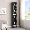 Streamdale Furniture Streamdale Wavy 8-layer Adjustable Bookshelf - Narrow & Multifunctional In Black
