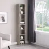 Streamdale Furniture Streamdale Wavy 8-layer Adjustable Bookshelf - Narrow & Multifunctional In Gray