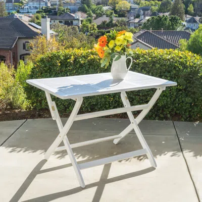 Streamdale Furniture Streamdale Weather-resistant Folding Acacia Wood Dining Table For Outdoor Entertaining