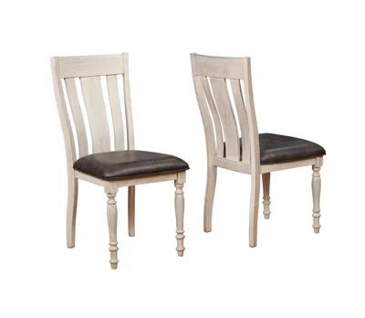 Streamdale Furniture Streamdale Weathered Oak Turned Leg Dining Chair Set Of 2
