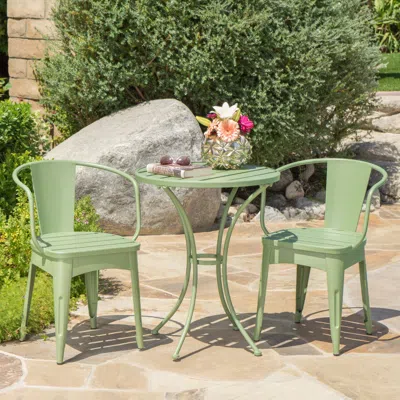 Streamdale Furniture Streamdale Whimsical Outdoor Bistro Set: Durable Iron Table And Chairs With Water-resistant Finish