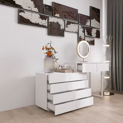Streamdale Furniture Streamdale White 10-drawer Chest Of Drawers (no Handle)