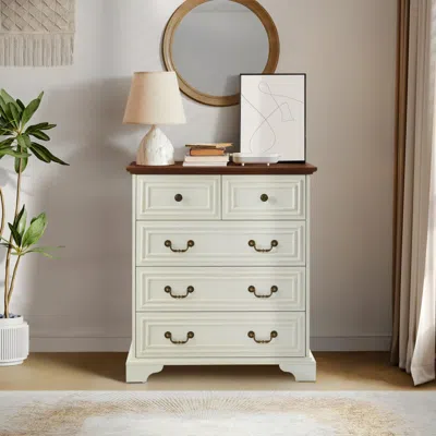 Streamdale Furniture Streamdale White 5-drawer Dresser - Bedroom Storage