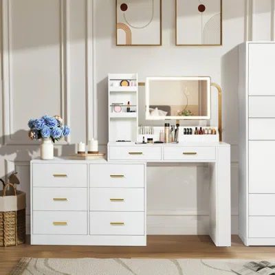 Streamdale Furniture Streamdale White 8-drawer Dresser - Bedroom Storage