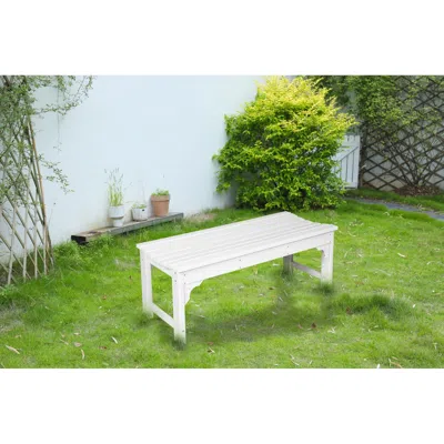 Streamdale Furniture Streamdale White Backless Adirondack Bench - Hdpe, Weather Resistant