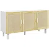 Streamdale Furniture Streamdale White Buffet Cabinet With Rattan Doors And Shelves