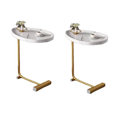 Streamdale Furniture Streamdale White C-shaped Side Table Set