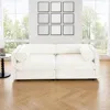Streamdale Furniture Streamdale White Chenille 2-seater Sofa With Hidden Storage