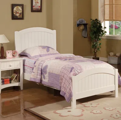 Streamdale Furniture Streamdale White Color Twin Size Bed Youth Bedroom Furniture Vertical Lines