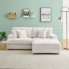 Streamdale Furniture Streamdale White Corduroy Sofa W/ Storage Leg & Pillows
