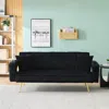 Streamdale Furniture Streamdale White Corduroy Sofa With Pillows - Minimalist Living Room/study