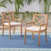 Streamdale Furniture Streamdale White Cushion Patio Dining Chairs - Solid Wood, Water-resistant