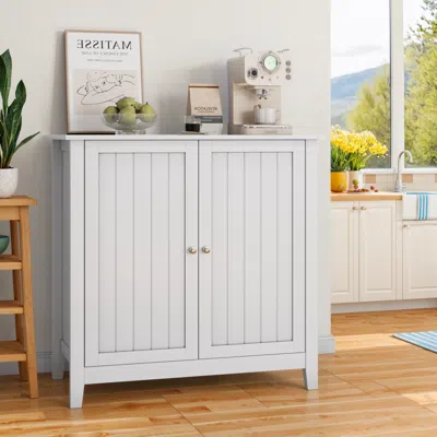 Streamdale Furniture Streamdale White Double Door Storage Cabinet