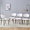 Streamdale Furniture Streamdale White Ergonomic Dining Chair (set Of 4) - Minimalist Design