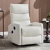 Streamdale Furniture Streamdale White Fabric Heat Massage Rocker Recliner In White