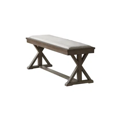 Streamdale Furniture Streamdale White Fabric Upholstery Dining Bench In Brown