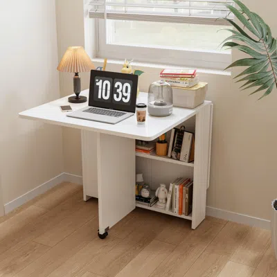 Streamdale Furniture Streamdale White Foldable Table - 51" Long, Lightweight & Simple