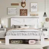 Streamdale Furniture Streamdale White Full Size Wood Platform Bed Frame With Under Bed Storage In White