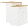 Streamdale Furniture Streamdale White Kitchen Island With Storage And Adjustable Shelves