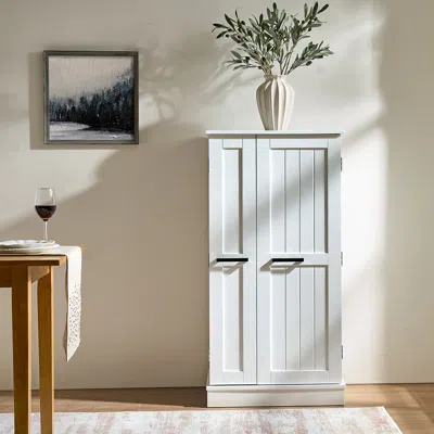 Streamdale Furniture Streamdale White Kitchen Pantry Cabinet With Adjustable Shelves