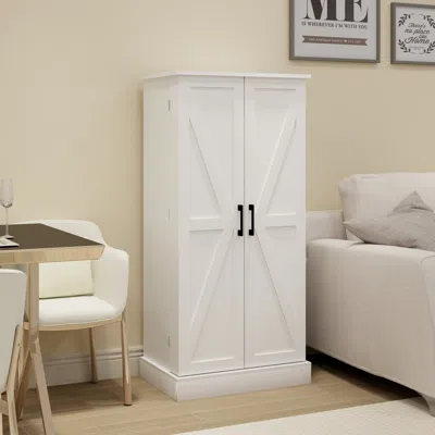 Streamdale Furniture Streamdale White Led Kitchen Pantry Cabinet With 2 Doors And Shelves