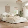 Streamdale Furniture Streamdale White Linen Upholstered Bed Frame