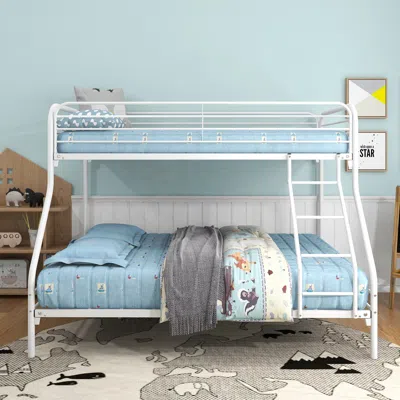 Streamdale Furniture Streamdale White Metal Twin Over Full Bunk Bed