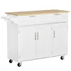 Streamdale Furniture Streamdale White Mobile Kitchen Island With Storage And Towel Rack