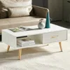 Streamdale Furniture Streamdale White Modern Coffee Table With Drawer
