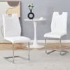 Streamdale Furniture Streamdale White Pu Dining Chair Set (set Of 2)