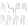 Streamdale Furniture Streamdale White Pu Dining Chairs (set Of 8) - Silver Legs