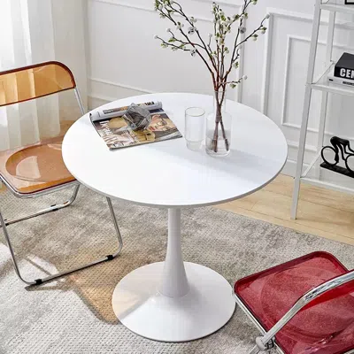 Streamdale Furniture Streamdale White Round Table