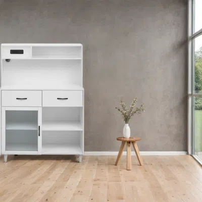 Streamdale Furniture Streamdale White Solid Wood Sideboard