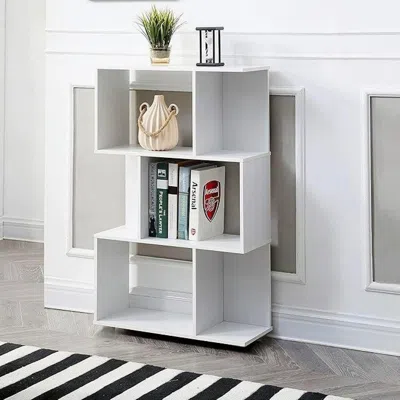 Streamdale Furniture Streamdale White Three-layer Simple Household Bookshelf