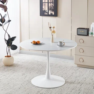 Streamdale Furniture Streamdale White Tulip Dining Table - Mid-century Modern